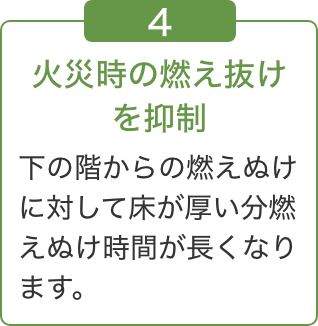 火災時の燃え抜けを抑制