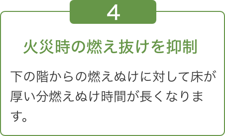 火災時の燃え抜けを抑制